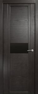 Купить модель Qdo H, стекло чёрное, натуральный шпон, цвет Ясень винтаж в Москве в интернет-магазине dveri-doors.com