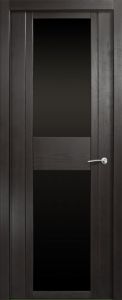 Купить модель Qdo D, стекло чёрное, натуральный шпон, цвет Ясень винтаж в Москве в интернет-магазине dveri-doors.com