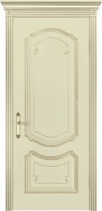 Купить дверь Соло-2, эмаль слоновая кость + патина белое золото,глухая в Москве в интернет-магазине dveri-doors.com