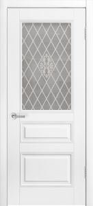 Купить межкомнатную дверь Трио 2, белая эмаль, стекло в Москве в интернет-магазине dveri-doors.com