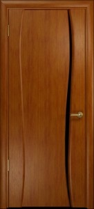 Ульяновская дверь Лиана-1 | Цвет анегри | Чёрное стекло  | Шпонированные двери |