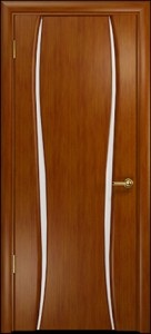 Ульяновская дверь, "Арт Деко" Лиана-2  Анегри тёмное. Белое стекло