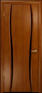 Ульяновская дверь, "Арт Деко" Лиана-2  Анегри тёмное. Чёрное стекло