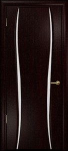 Купить ульяновскую дверь, "Арт Деко" Лиана-2  Венге белое стекло в Москве в интернет-магазине dveri-doors.com