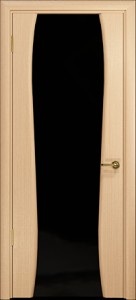 Купить ульяновские двери, "Арт Деко",Лиана-3 ,Белёный дуб , стекло чёрное в Москве в интернет-магазине dveri-doors.com