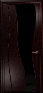 Купить ульяновскую дверь, "Арт Деко", Селена, Венге , чёрное  стекло в Москве в интернет-магазине dveri-doors.com