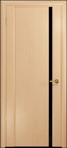 Купить ульяновскую дверь, "Арт Деко", Спация-1 белёный дуб, стекло чёрное в Москве в интернет-магазине dveri-doors.com