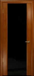Ульяновские двери Спация 3 | Стекло чёрное| Цвет анегри | Дверь шпонированная