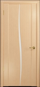 Купить ульяновскую дверь, "Арт Деко", Спация-Лепесток белёный дуб,стекло белое в Москве в интернет-магазине dveri-doors.com