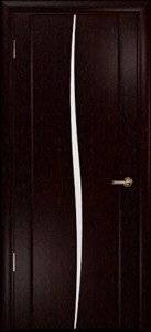 Ульяновская дверь, "Арт Деко", Спация-Лепесток Венге, стекло белое