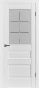 Двери белые EMALEX 3, стекло с гравировкой.