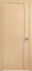 Ульяновская дверь, "Арт Деко" Лиана-1  Белёный дуб . Стекло белое