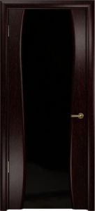 Ульяновская дверь, "Арт Деко" Лиана-3  Венге стекло чёрное 