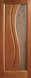Дверь межкомнатная Ульяновская «Малахит» остекленная. Анегри, Натуральный шпон