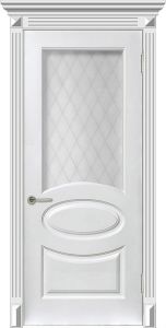 Купить двери крашенные, белая эмаль, Мадрид остеклённые в Москве в интернет-магазине dveri-doors.com