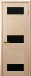 Купить хеопс, шпонированную дверь, белёный дуб, стекло чёрное / Фабрика "Современные двери"  в Москве в интернет-магазине dveri-doors.com