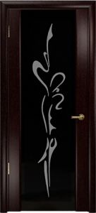 Ульяновские двери, "Арт Деко", Спация-3 Венге, стекло чёрное ,рисунок 