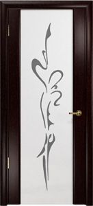 Купить дверь со стеклом | Спация-3, венге, стекло, белое, рисунок  в Москве в интернет-магазине dveri-doors.com