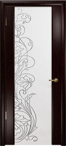Ульяновская дверь, Спация-3 Венге, стекло белое ,рисунок со стразами