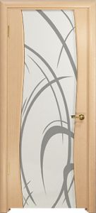  Дверь со стеклом | Ульяновская дверь |  Вэла | белённый дуб, рисунок.